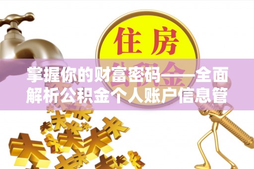 青秀掌握你的财富密码——全面解析公积金个人账户信息管理与优化