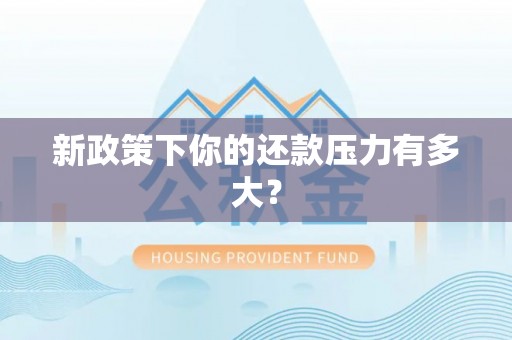 青秀新政策下你的还款压力有多大？